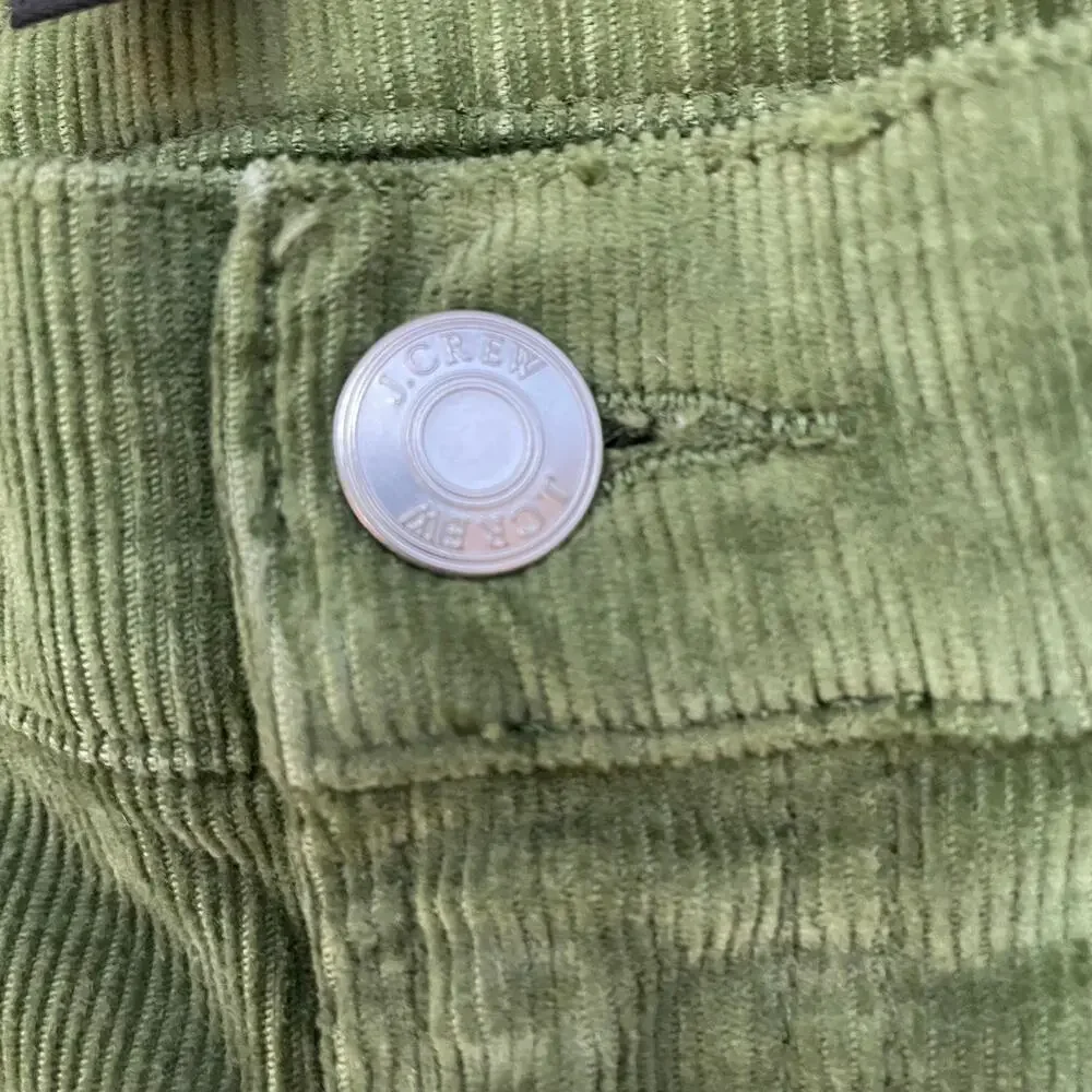 J.Crew Mens 31 Green Corduroy Pants Reimagined Slim Straight Cropped